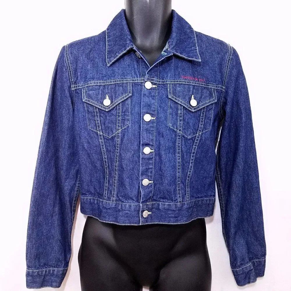 Tommy Hilfiger Jeans Denim Trucker Jacket Vintage 90s Tommy Girl Womens Large